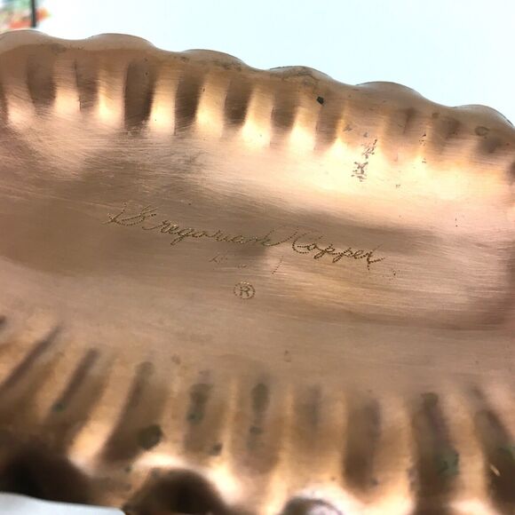 Gregorian Mid Century Copper Double Cup Candle Holder Arts & Craft Style Signed - Picture 8 of 8